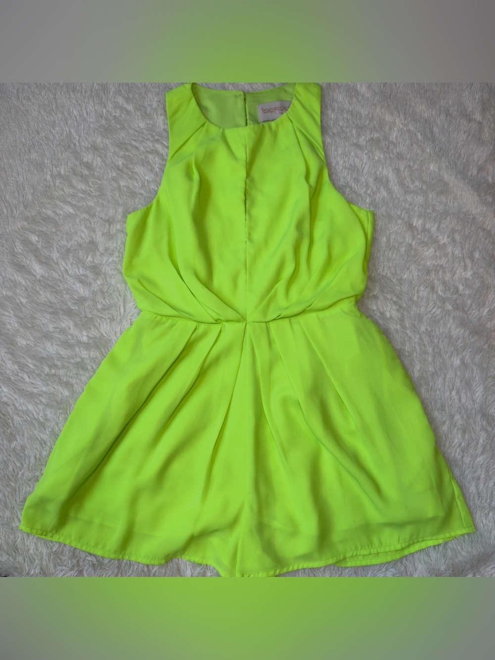 Keepsake the Label Neon Yellow / Lime Green Chiffon Romper (Size S)